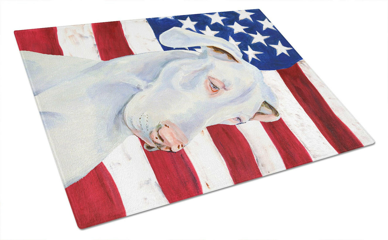 USA American Flag with Great Dane Glass Cutting Board Large by Caroline's Treasures