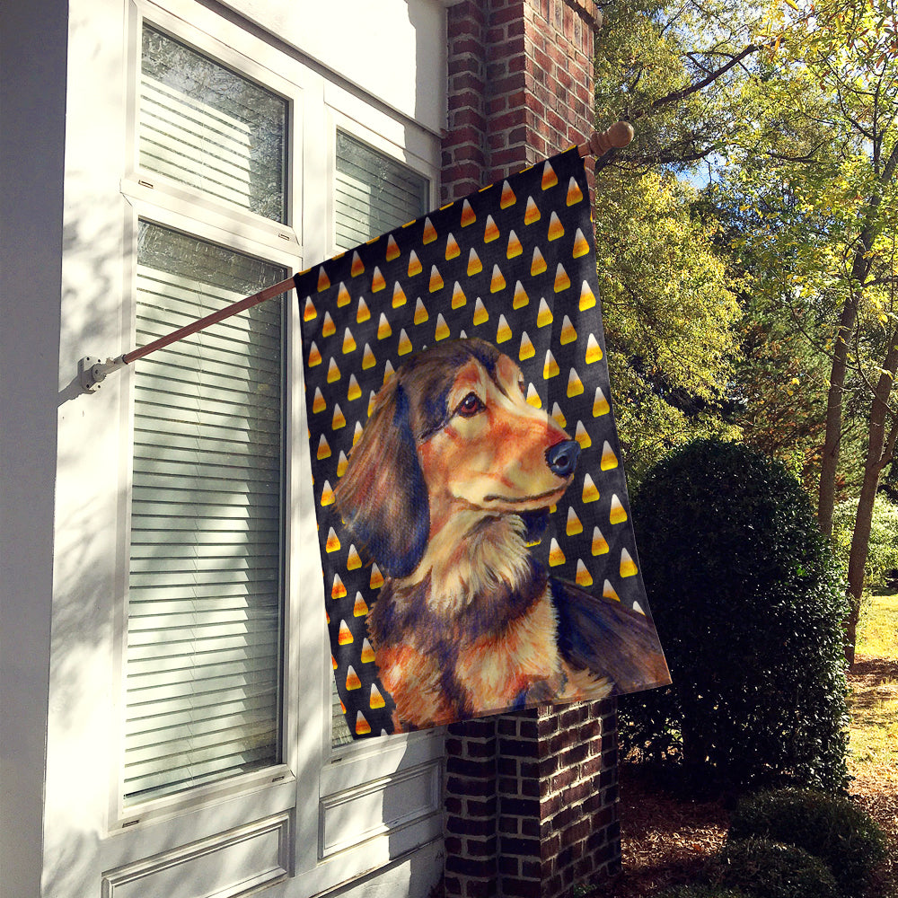 Dachshund Candy Corn Halloween Portrait Flag Canvas House Size