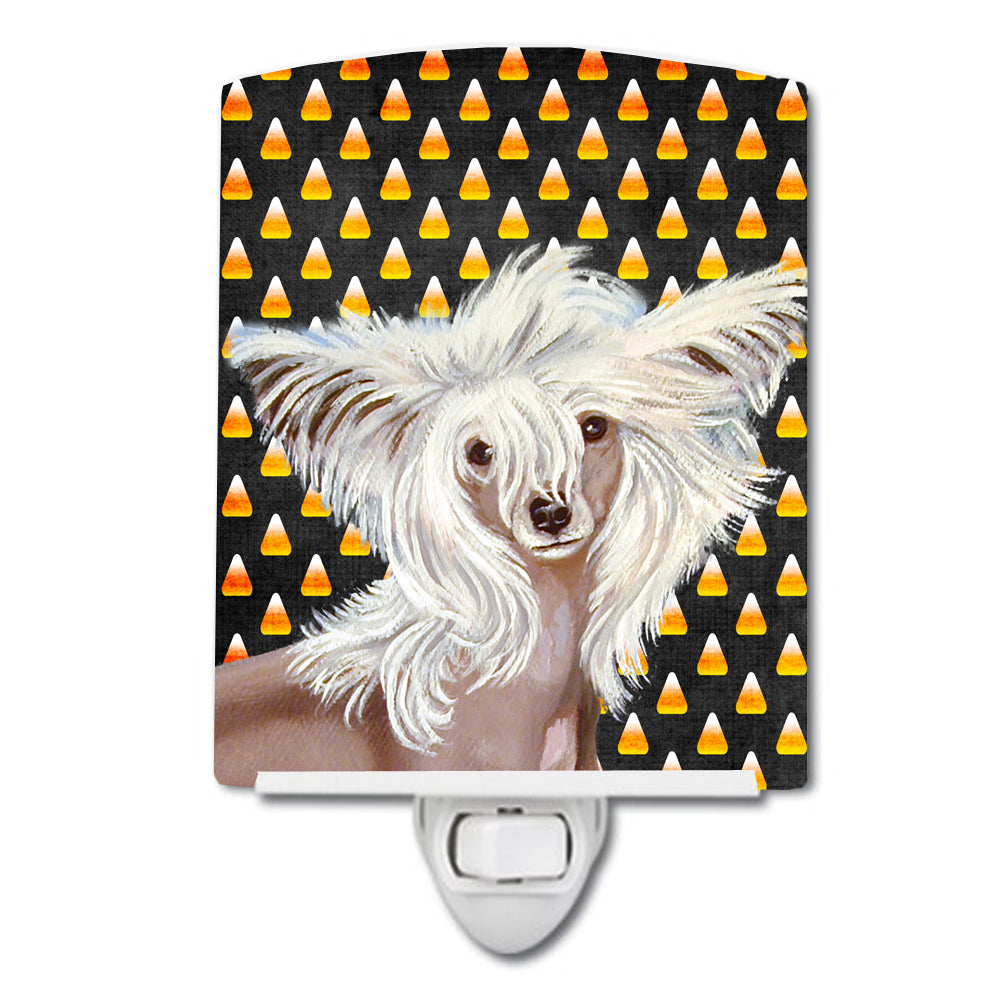 Chinese Crested Candy Corn Halloween Portrait Ceramic Night Light LH9042CNL - the-store.com