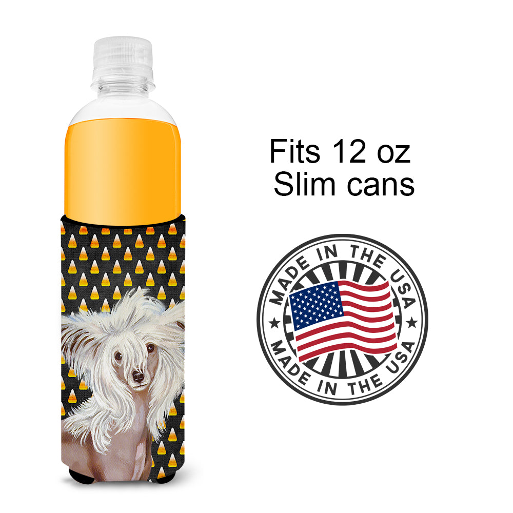 Chinese Crested Candy Corn Halloween Portrait Ultra Beverage Insulators for slim cans LH9042MUK.