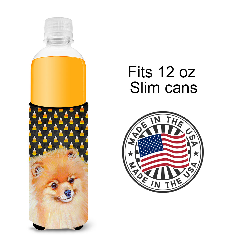 Pomeranian Candy Corn Halloween Portrait Ultra Beverage Isolateurs pour canettes minces LH9045MUK