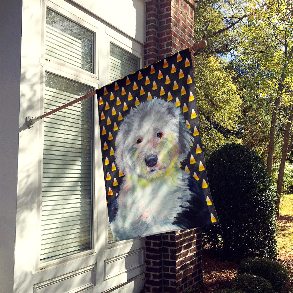 Old English Sheepdog Candy Corn Halloween Portrait Flag Canvas House Size  the-store.com.