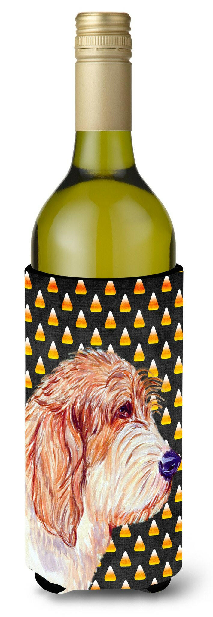 Petit Basset Griffon Vendeen   Halloween Portrait Wine Bottle Beverage Insulator Beverage Insulator Hugger by Caroline&#39;s Treasures