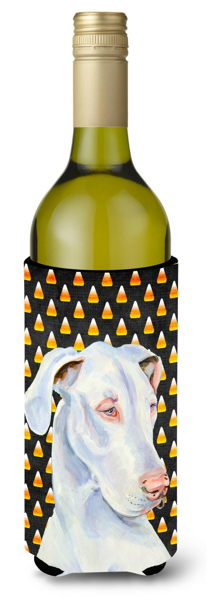 Great Dane Candy Corn Halloween Portrait Wine Bottle Beverage Insulator Beverage Insulator Hugger LH9052LITERK by Caroline&#39;s Treasures