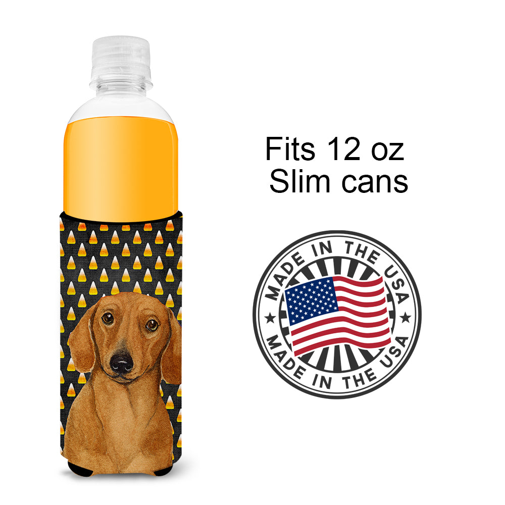 Dachshund Candy Corn Halloween Portrait Ultra Beverage Insulators for slim cans LH9053MUK.