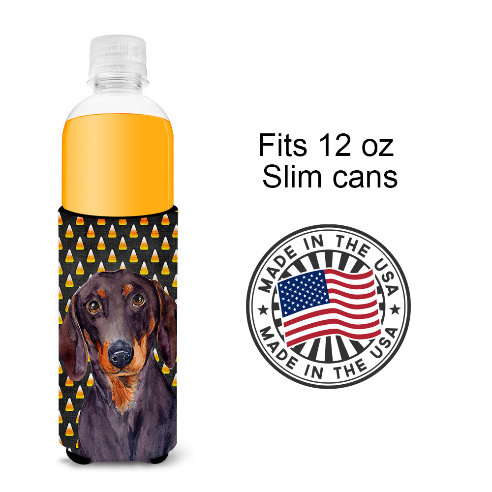 Dachshund Candy Corn Halloween Portrait Ultra Beverage Insulators for slim cans LH9054MUK.