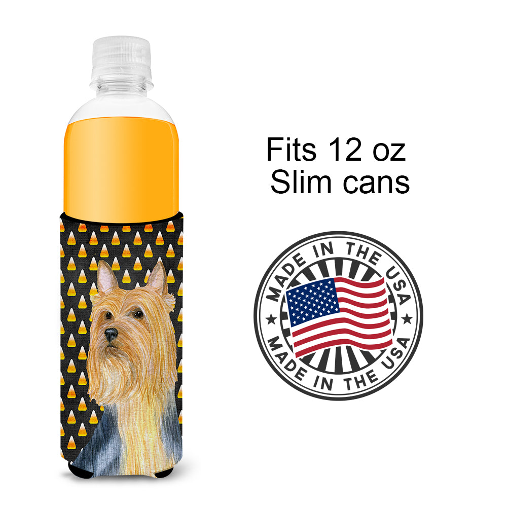 Silky Terrier Candy Corn Halloween Portrait Ultra Beverage Isolateurs pour canettes minces LH9057MUK