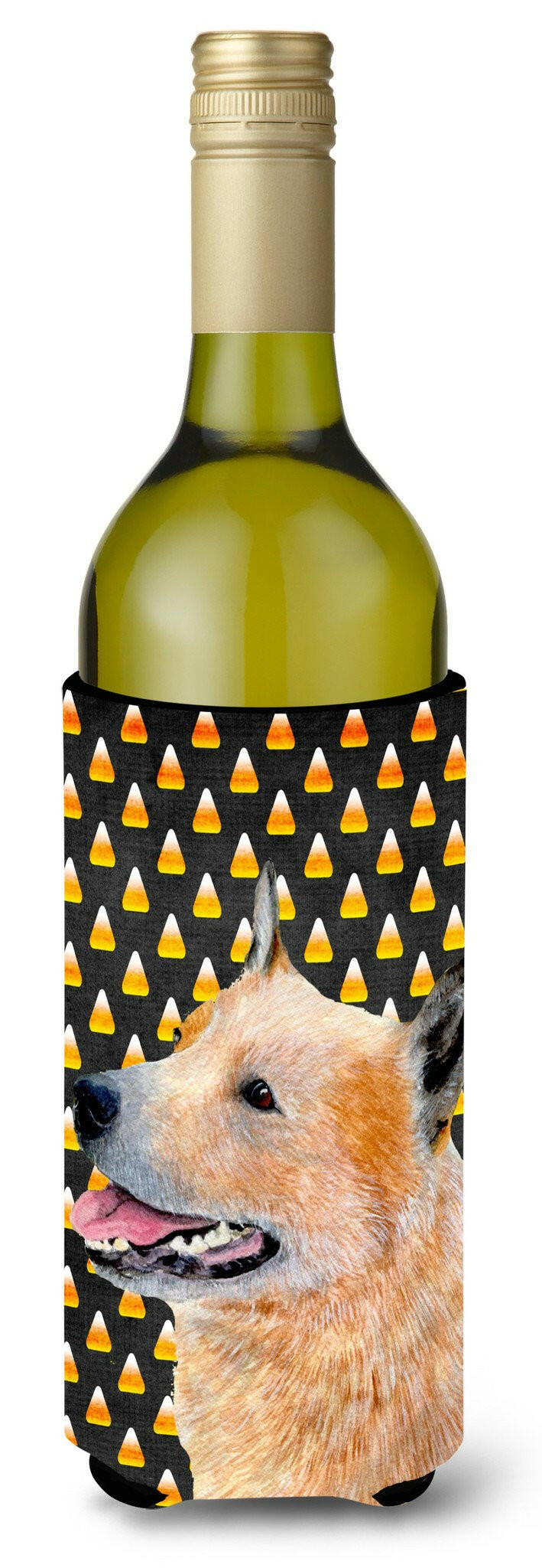 Australian Cattle Dog Candy Corn Halloween Portrait Wine Bottle Beverage Insulator Beverage Insulator Hugger by Caroline&#39;s Treasures
