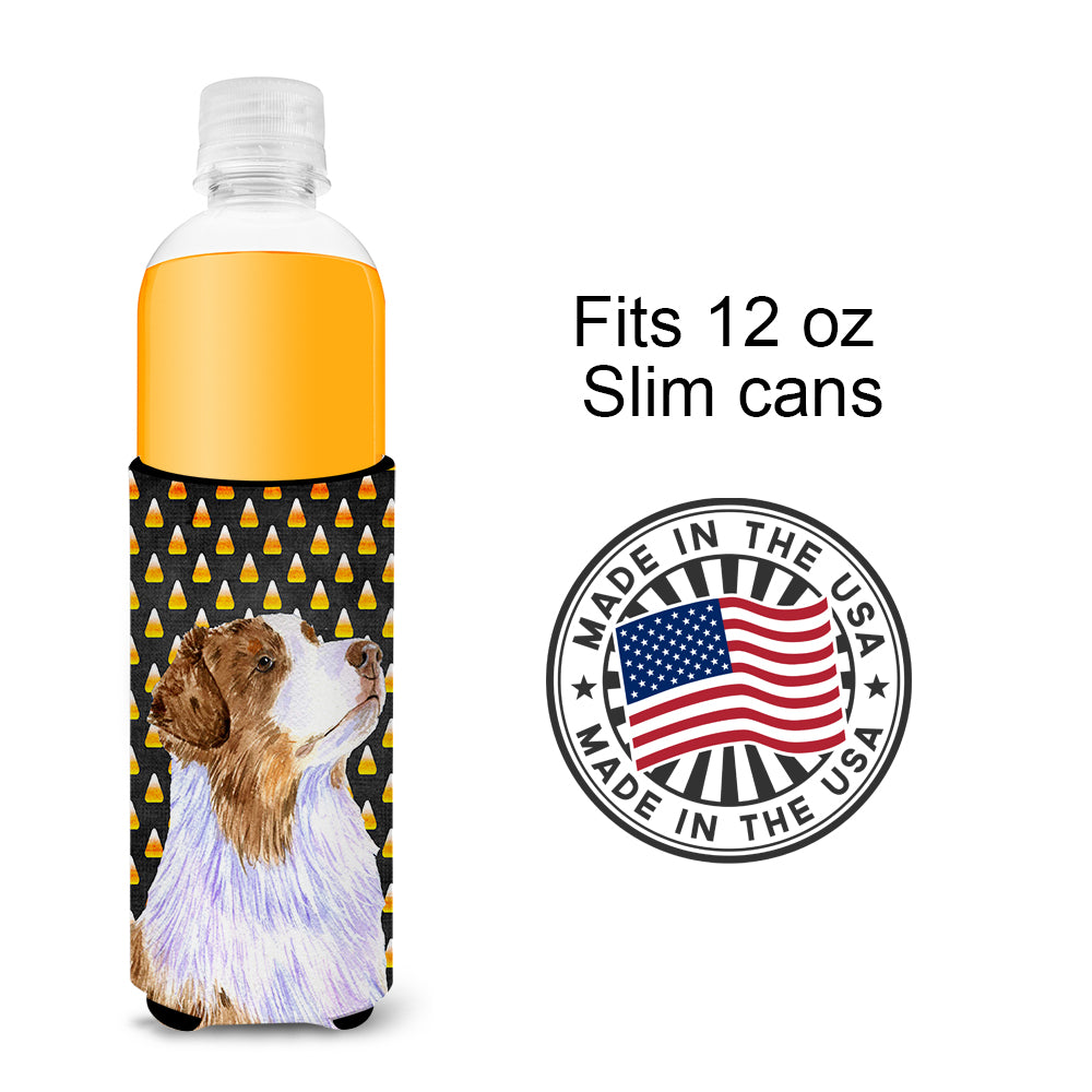 Australian Shepherd Candy Corn Halloween Portrait Ultra Beverage Insulators for slim cans LH9059MUK.