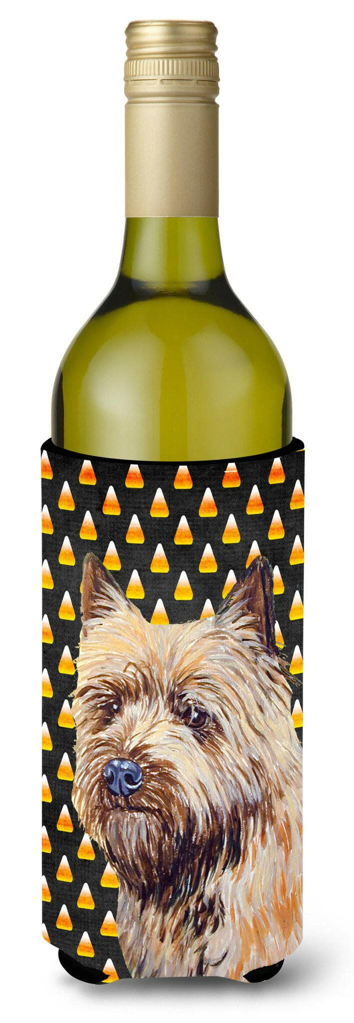Cairn Terrier Candy Corn Halloween Portrait Wine Bottle Beverage Insulator Beverage Insulator Hugger by Caroline&#39;s Treasures