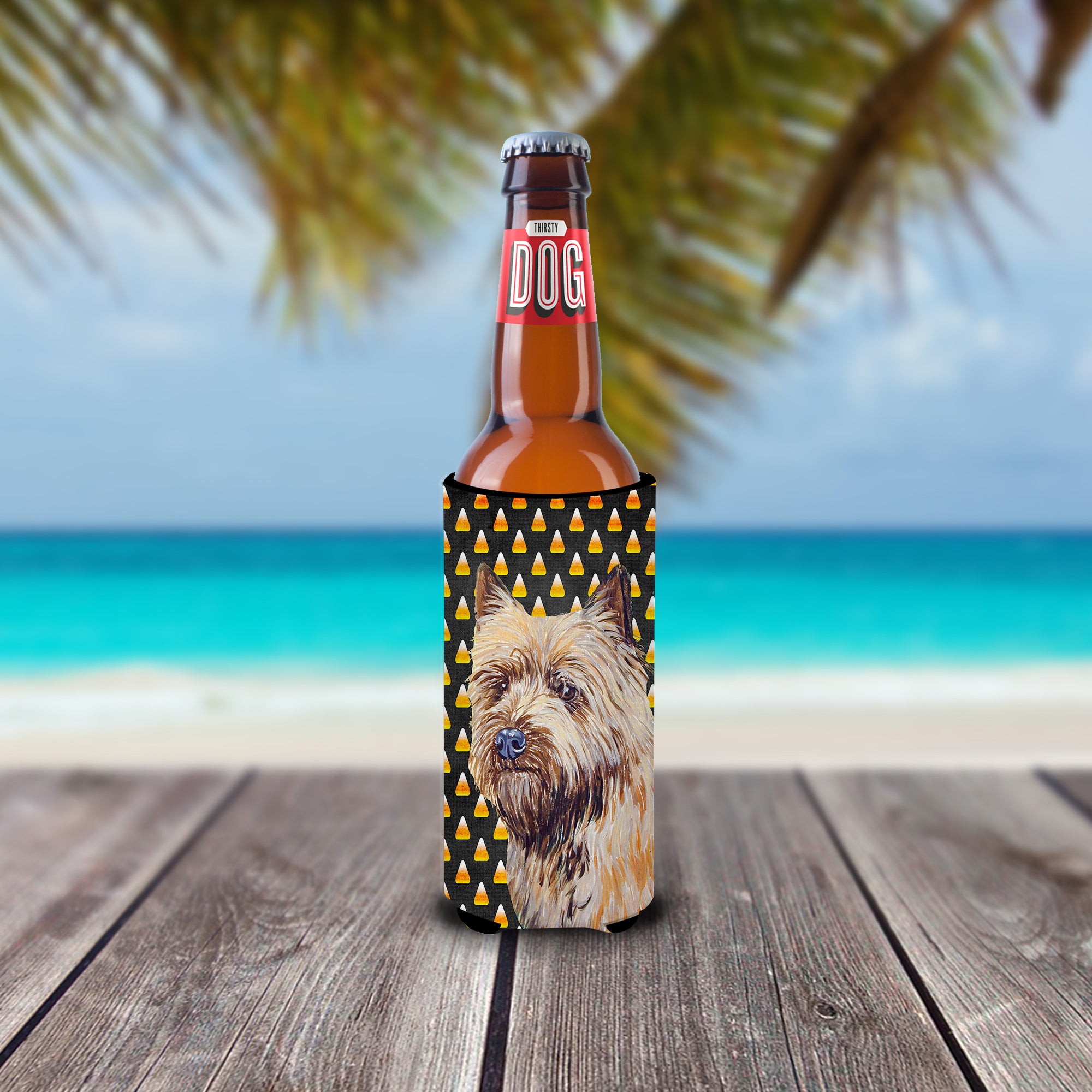 Cairn Terrier Candy Corn Halloween Portrait Ultra Beverage Isolateurs pour canettes minces LH9061MUK