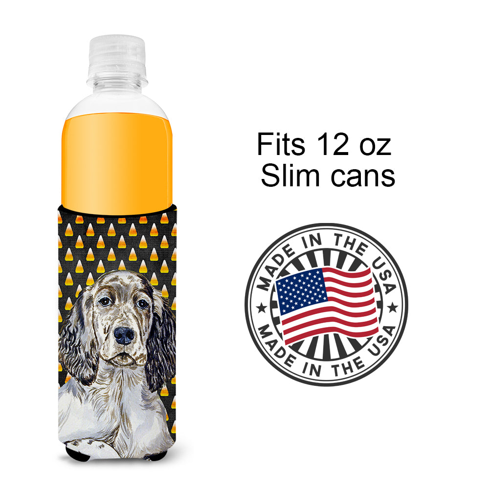 English Setter Candy Corn Halloween Portrait Ultra Beverage Insulators for slim cans LH9063MUK.