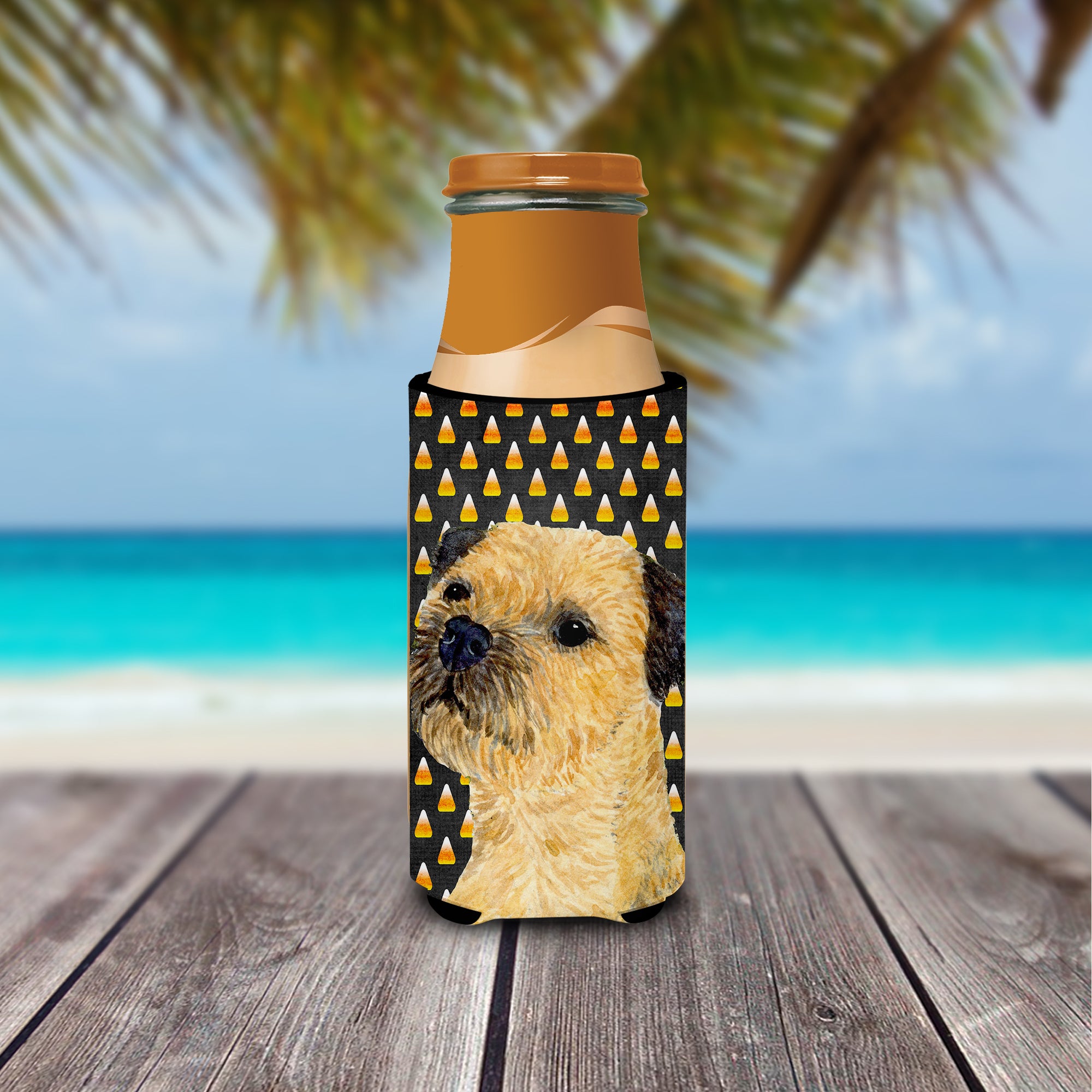 Border Terrier Candy Corn Halloween Portrait Ultra Beverage Insulators for slim cans LH9064MUK