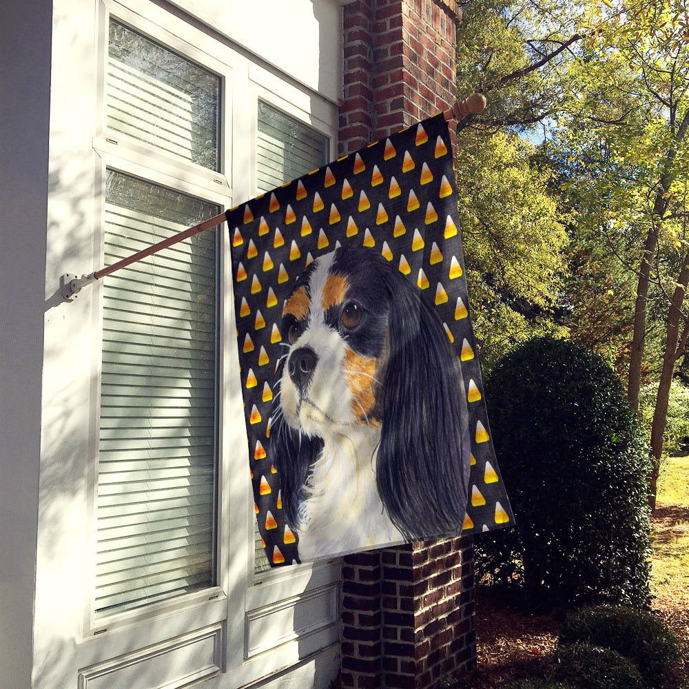 Cavalier Spaniel Tricolor Candy Corn Halloween Portrait Flag Canvas House Size