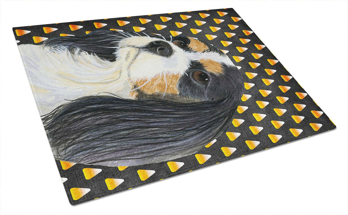 Cavalier Spaniel Tricolor Candy Corn Halloween Glass Cutting Board Large by Caroline&#39;s Treasures
