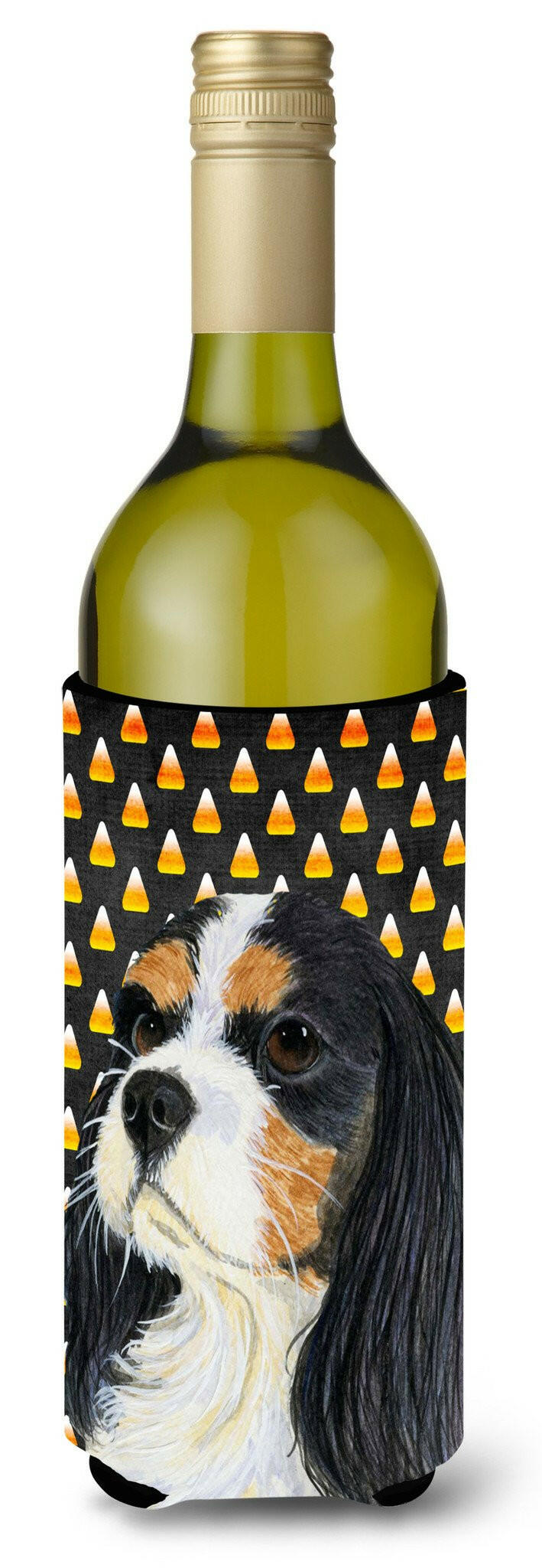 Cavalier Spaniel Tricolor   Halloween Portrait Wine Bottle Beverage Insulator Beverage Insulator Hugger by Caroline&#39;s Treasures