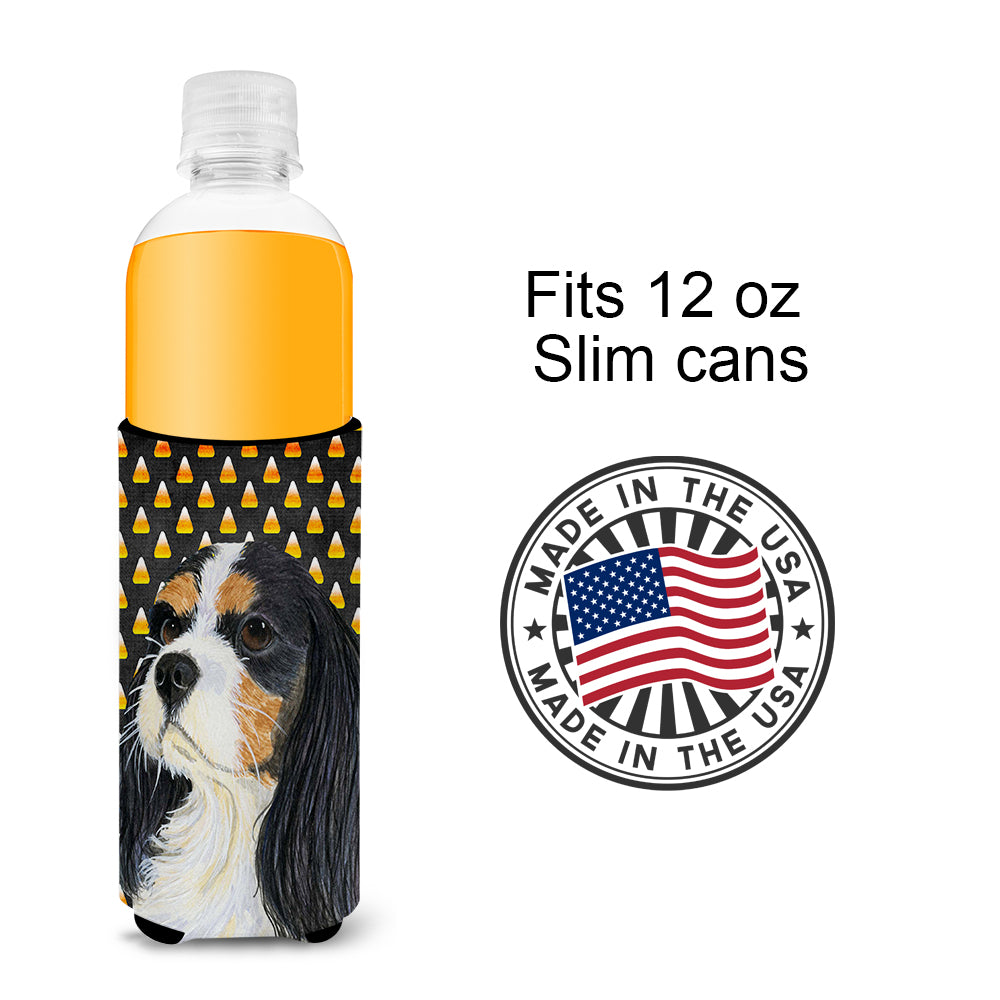 Cavalier Spaniel Tricolor Candy Corn Halloween Portrait Ultra Beverage Insulators for slim cans LH9065MUK.