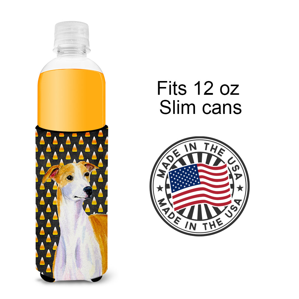 Whippet Candy Corn Halloween Portrait Ultra Beverage Insulators for slim cans LH9069MUK.