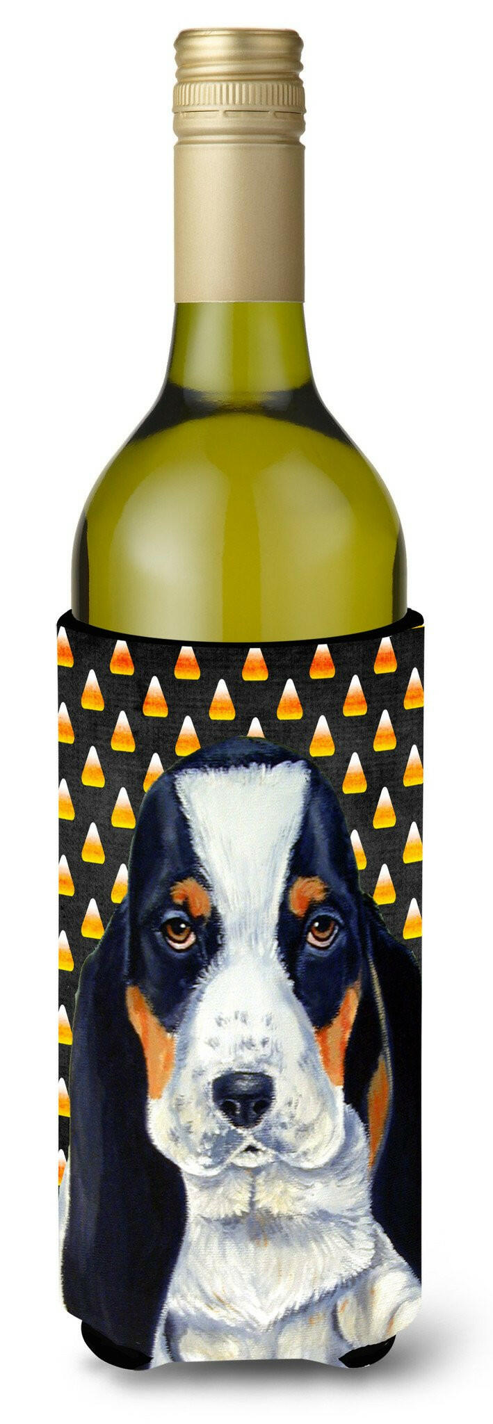 Basset Hound   Halloween Portrait Wine Bottle Beverage Insulator Beverage Insulator Hugger by Caroline&#39;s Treasures