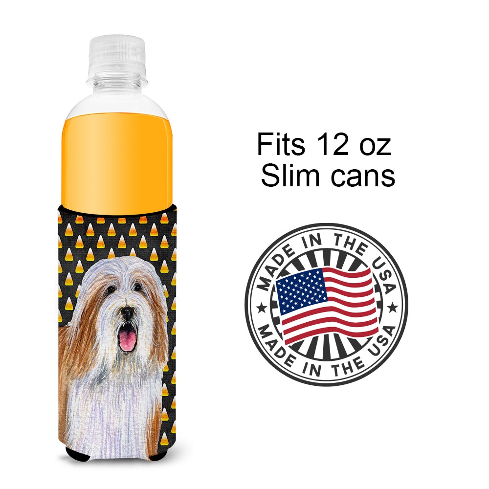 Bearded Collie Candy Corn Halloween Portrait Ultra Beverage Insulators for slim cans LH9071MUK.