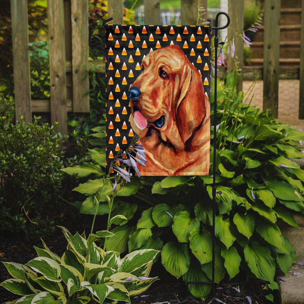 Bloodhound Candy Corn Halloween Portrait Flag Garden Size.