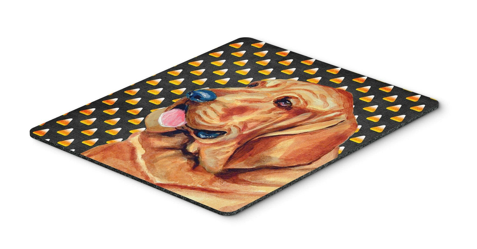 Bloodhound Candy Corn Halloween Portrait Mouse Pad, Hot Pad or Trivet by Caroline's Treasures