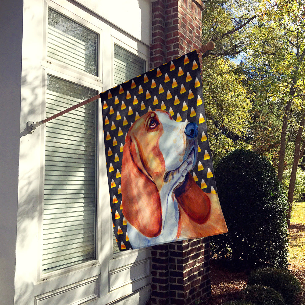 Basset Hound Candy Corn Halloween Portrait Flag Canvas House Size  the-store.com.