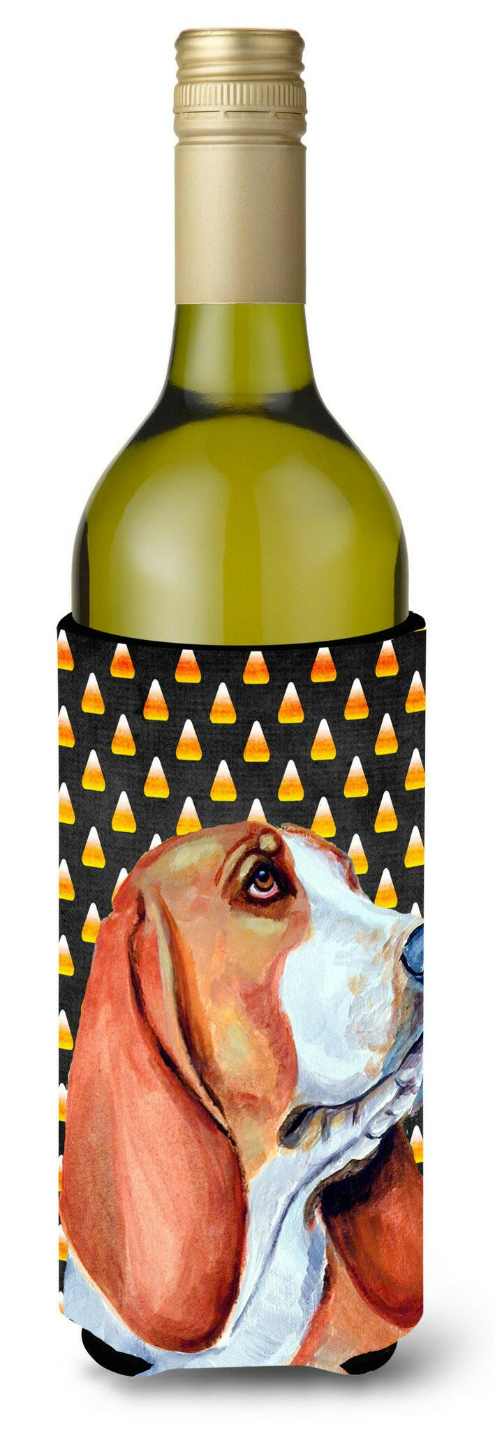 Basset Hound   Halloween Portrait Wine Bottle Beverage Insulator Beverage Insulator Hugger by Caroline&#39;s Treasures