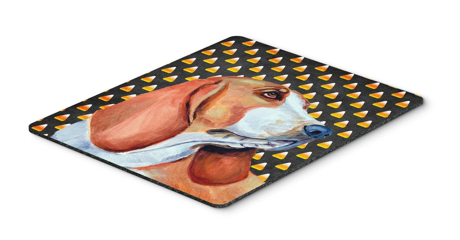 Basset Hound Candy Corn Halloween Portrait Mouse Pad, Hot Pad or Trivet by Caroline's Treasures