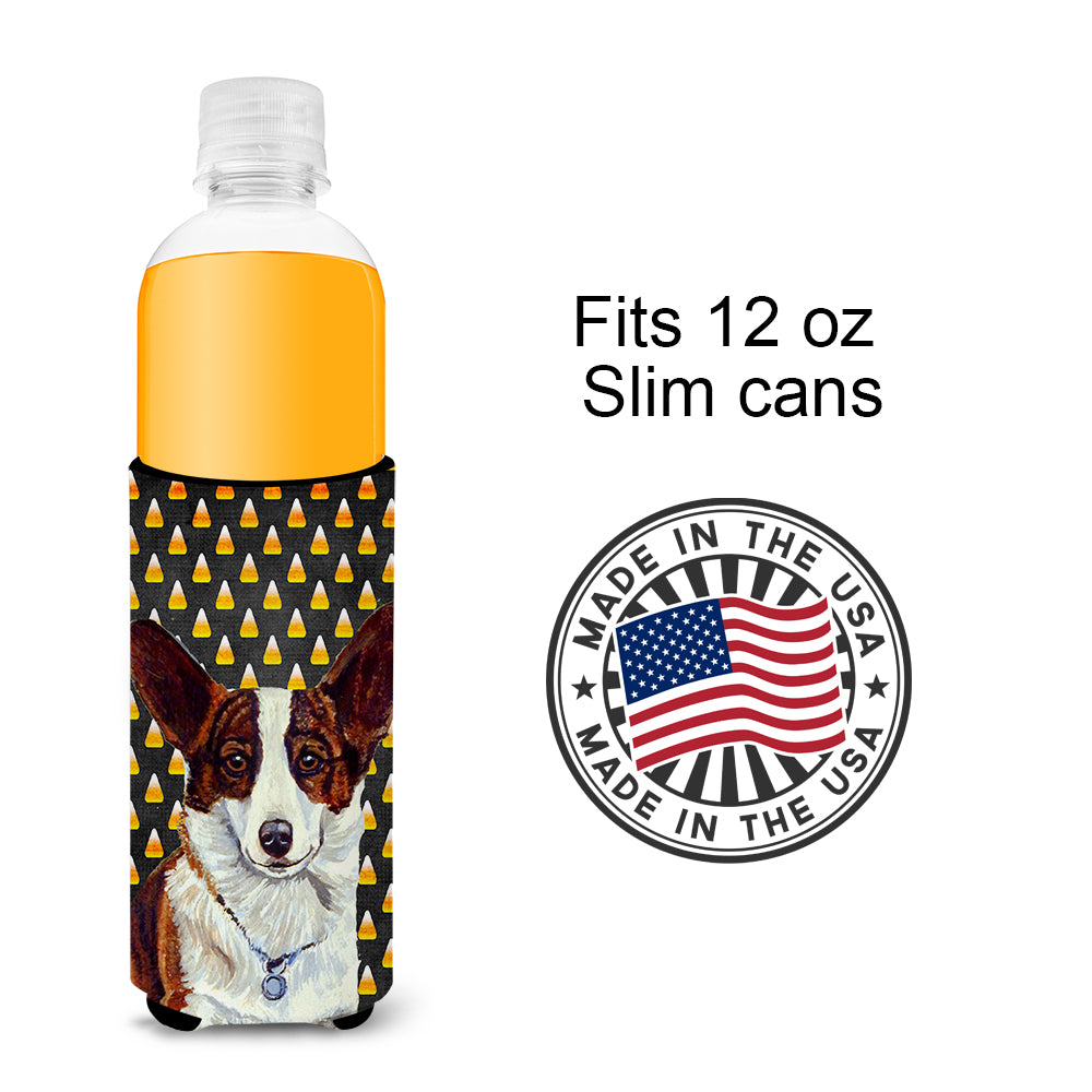 Corgi Candy Corn Halloween Portrait Ultra Beverage Insulators for slim cans LH9074MUK.