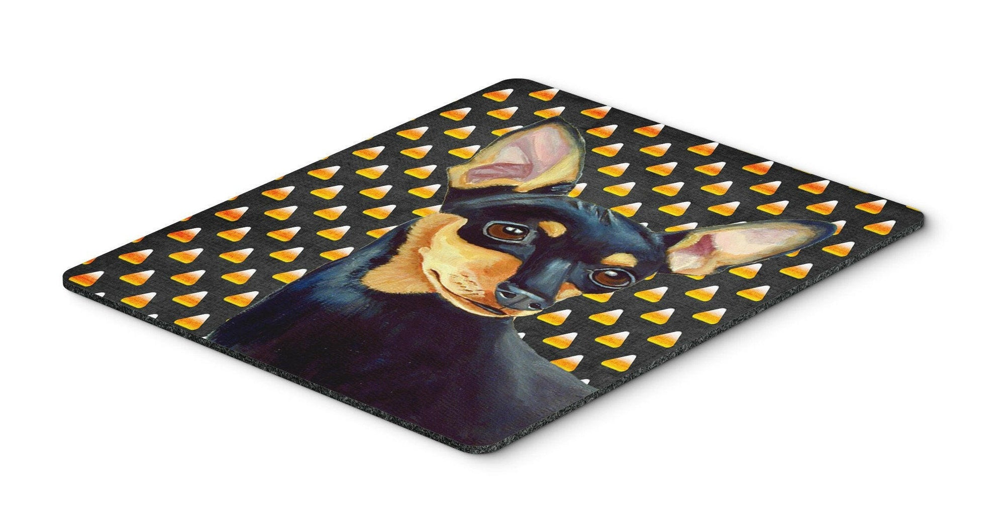 Min Pin Candy Corn Halloween Portrait Mouse Pad, Hot Pad or Trivet by Caroline's Treasures