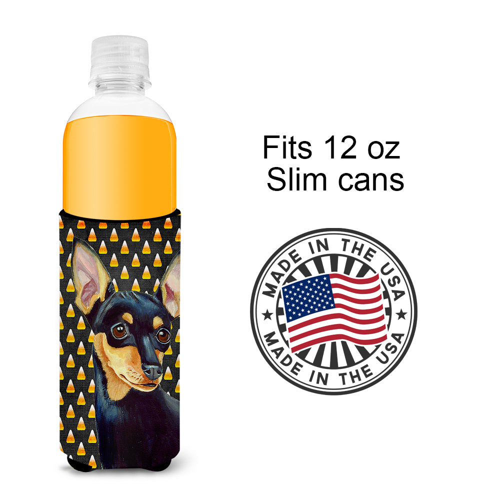 Min Pin Candy Corn Halloween Portrait Ultra Beverage Insulators for slim cans LH9076MUK.