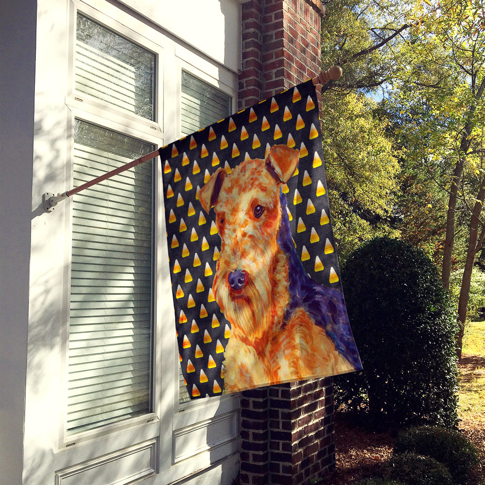 Airedale Candy Corn Halloween Portrait Flag Canvas House Size