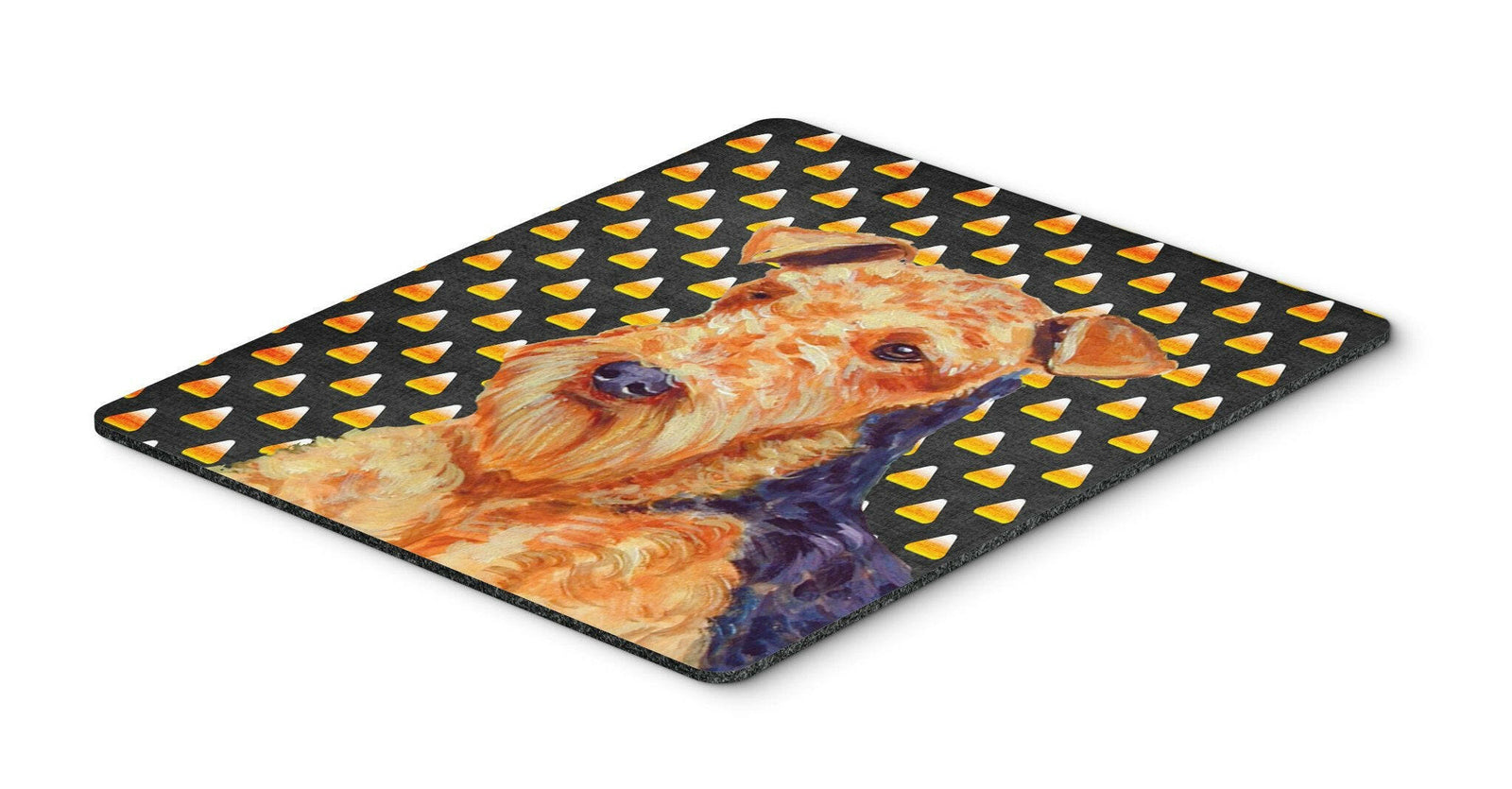 Airedale Candy Corn Halloween Portrait Mouse Pad, Hot Pad or Trivet by Caroline's Treasures