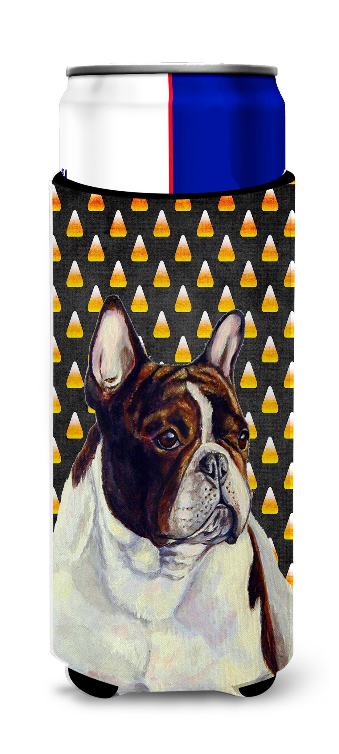 French Bulldog Candy Corn Halloween Portrait Ultra Beverage Insulators for slim cans LH9078MUK.