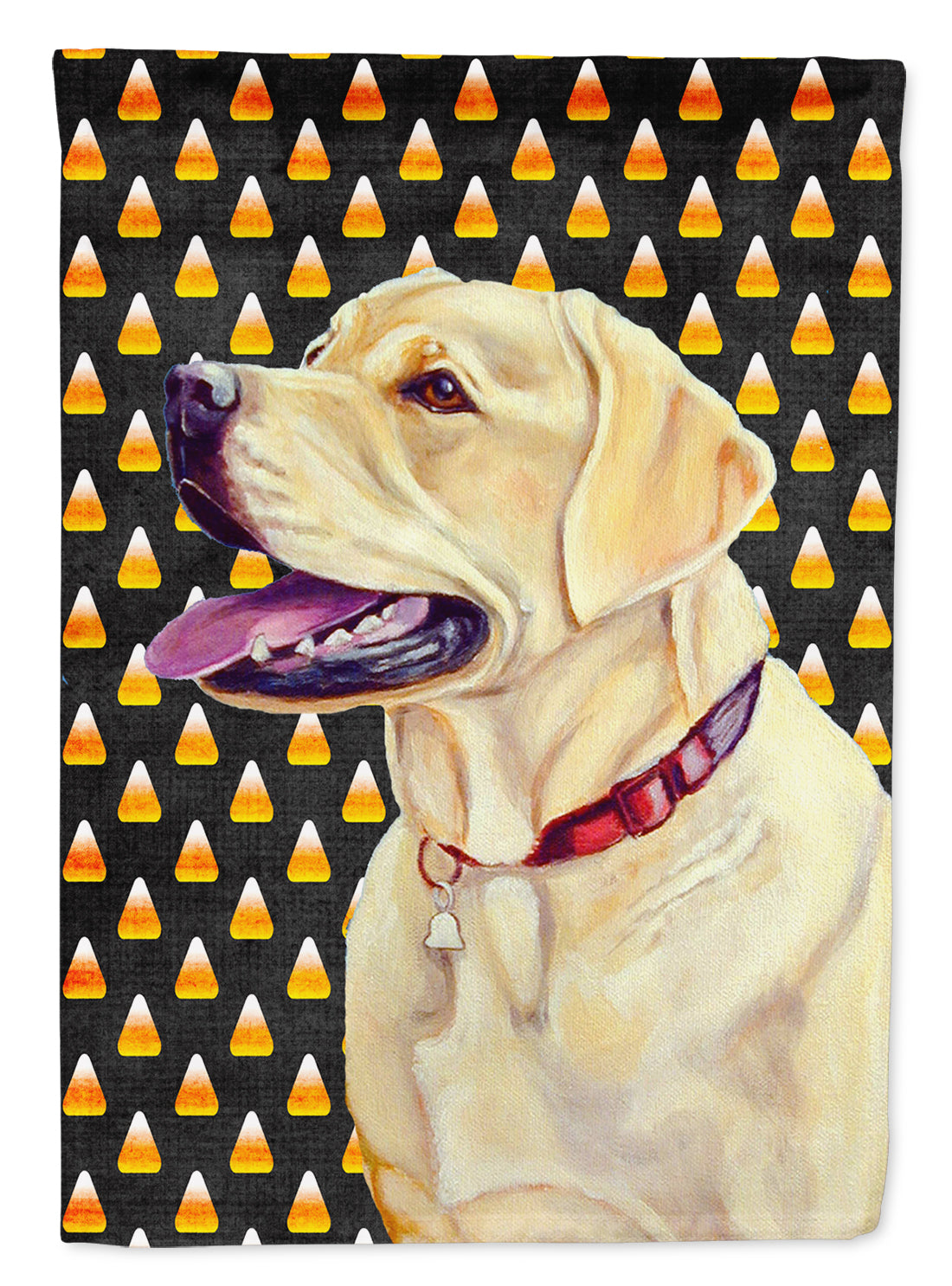 Labrador Yellow Candy Corn Halloween Portrait Flag Canvas House Size