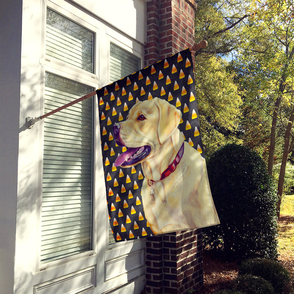 Labrador Yellow Candy Corn Halloween Portrait Flag Canvas House Size  the-store.com.