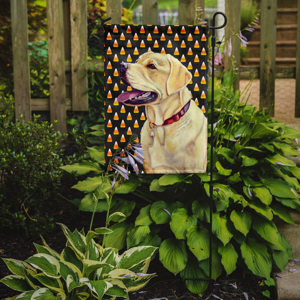 Labrador Yellow Candy Corn Halloween Portrait Flag Garden Size