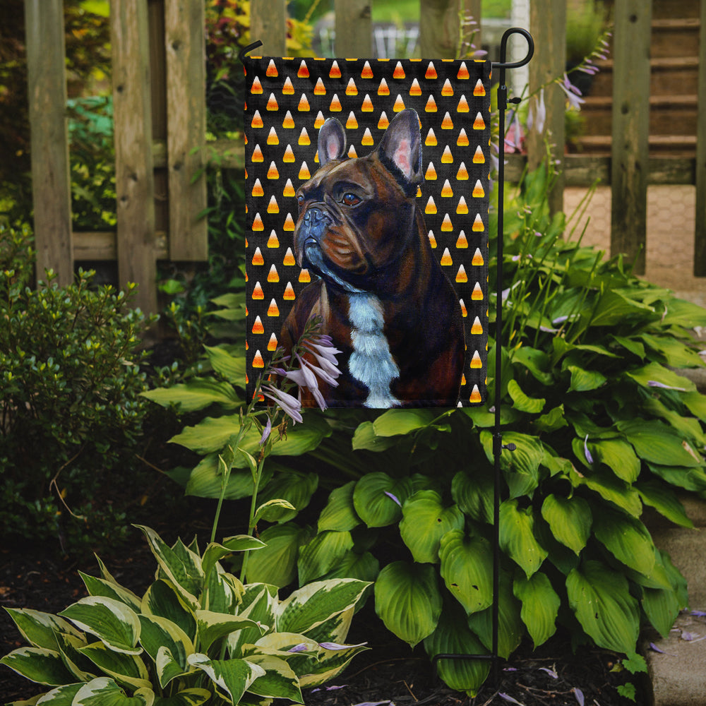 French Bulldog Candy Corn Halloween Portrait Flag Garden Size