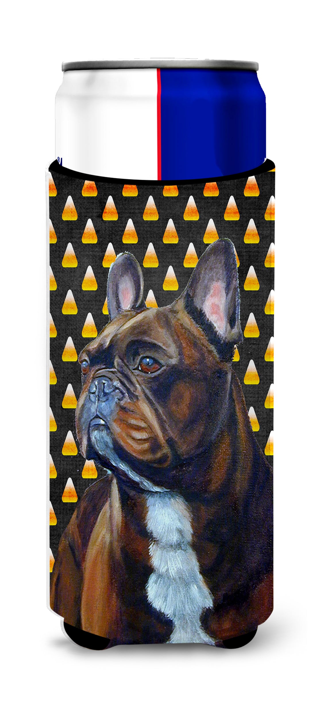 French Bulldog Candy Corn Halloween Portrait Ultra Beverage Insulators for slim cans LH9081MUK
