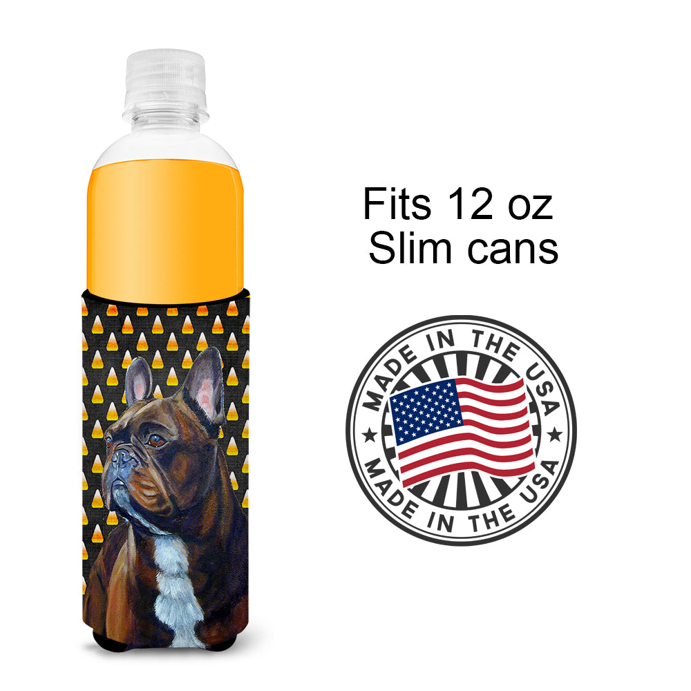 French Bulldog Candy Corn Halloween Portrait Ultra Beverage Insulators for slim cans LH9081MUK.