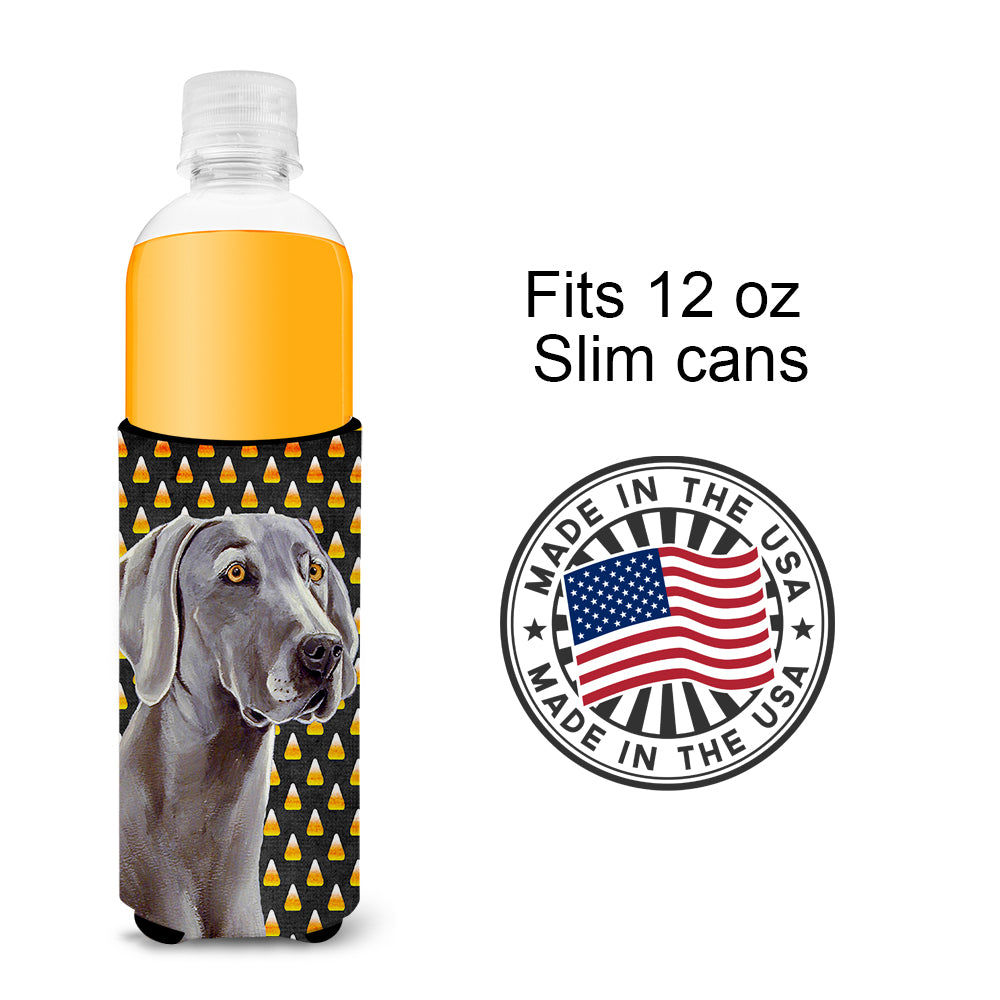 Weimaraner Candy Corn Halloween Portrait Ultra Beverage Insulators for slim cans LH9082MUK