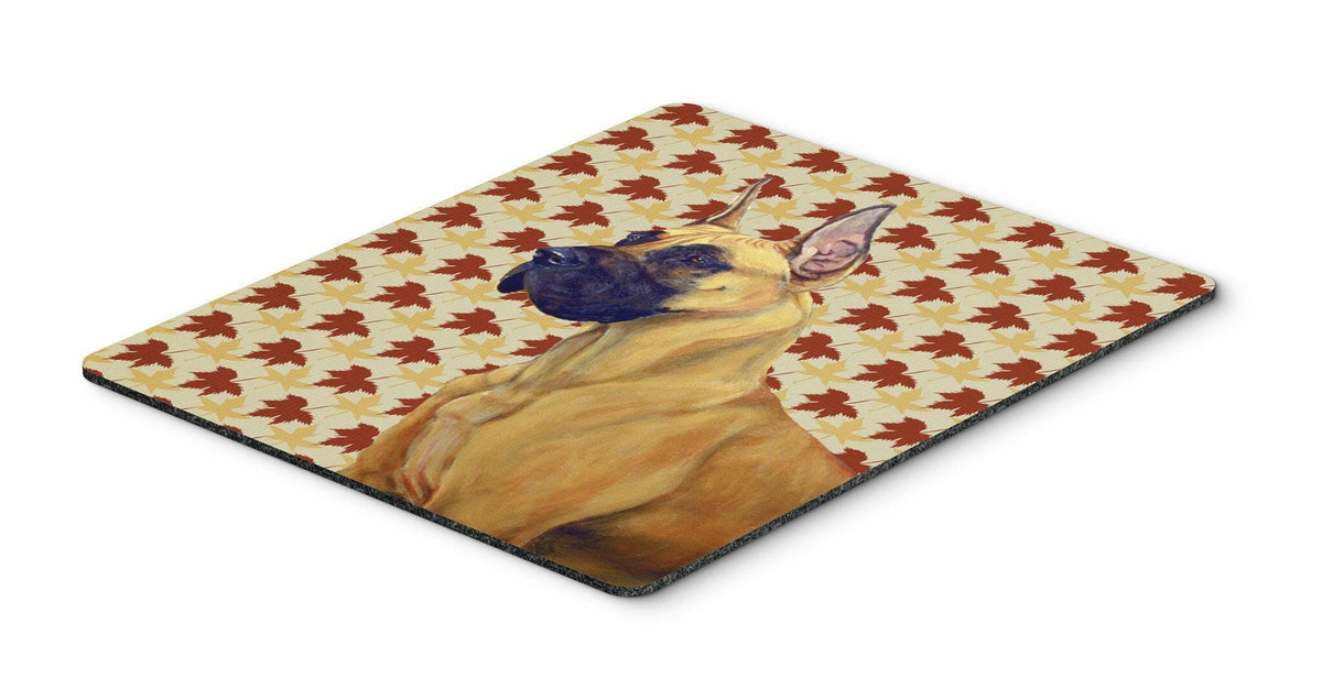 Great Dane Fall Leaves Portrait Mouse Pad, Hot Pad or Trivet by Caroline&#39;s Treasures