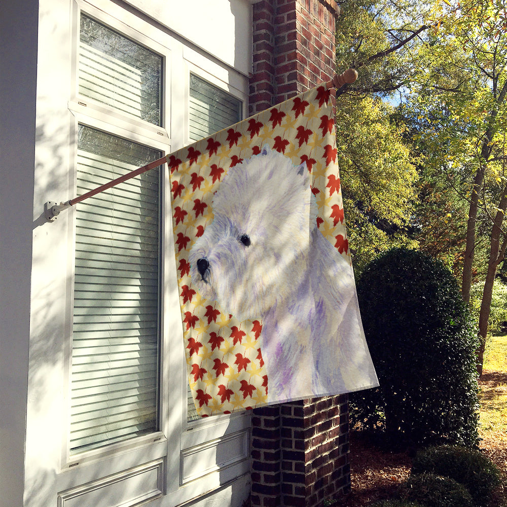 Westie Fall Leaves Portrait Flag Canvas House Size