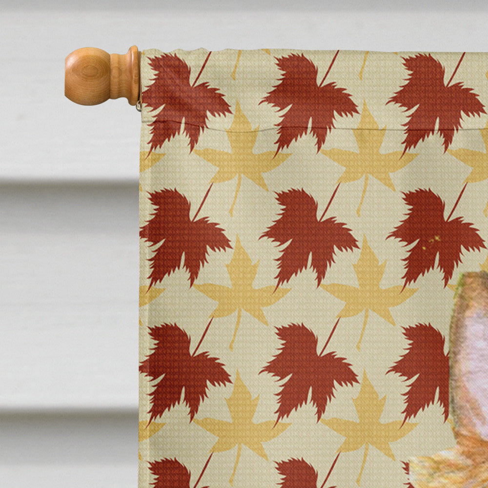 Silky Terrier Fall Leaves Portrait Flag Canvas House Size  the-store.com.