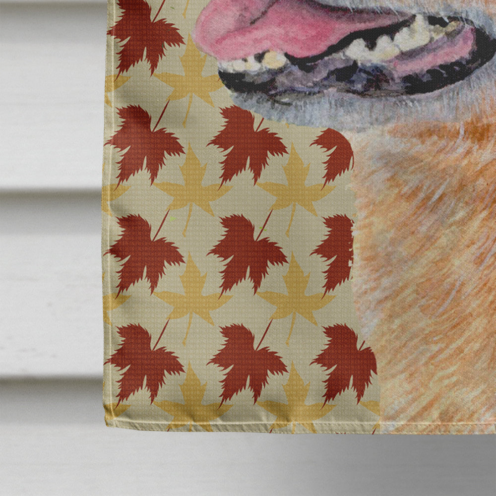 Australian Cattle Dog Fall Leaves Portrait Flag Canvas House Size  the-store.com.