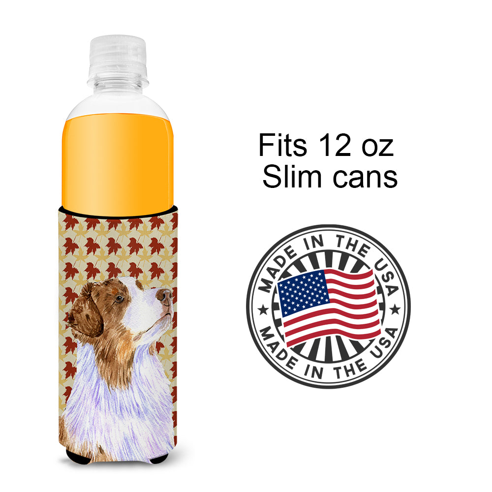 Australian Shepherd Fall Leaves Portrait Ultra Beverage Insulators for slim cans LH9093MUK