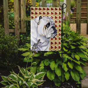 Bulldog English Fall Leaves Portrait Flag Garden Size