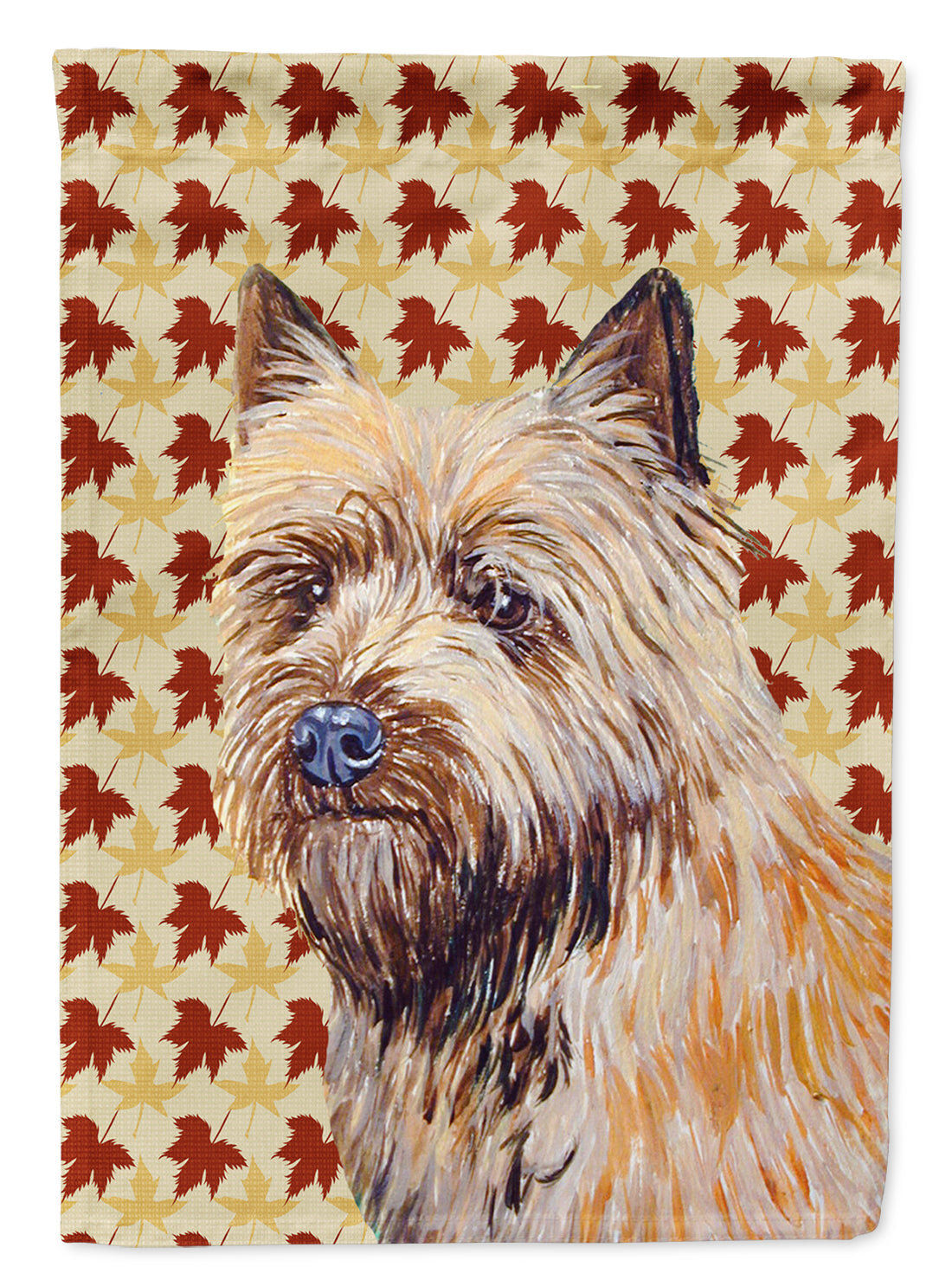 Cairn Terrier Fall Leaves Portrait Flag Canvas House Size  the-store.com.