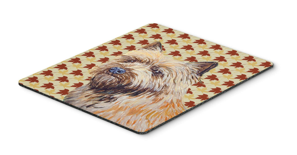 Cairn Terrier Fall Leaves Portrait Mouse Pad, Hot Pad or Trivet by Caroline&#39;s Treasures